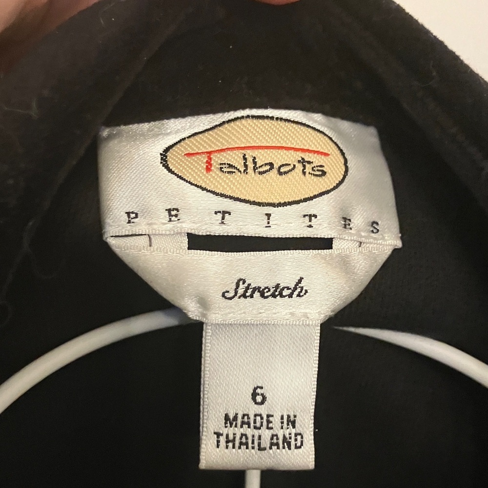 Vtg Y2K Talbots Classic Black Button-Up Velvet Blazer Jacket sz 6P - Picture 2 of 5